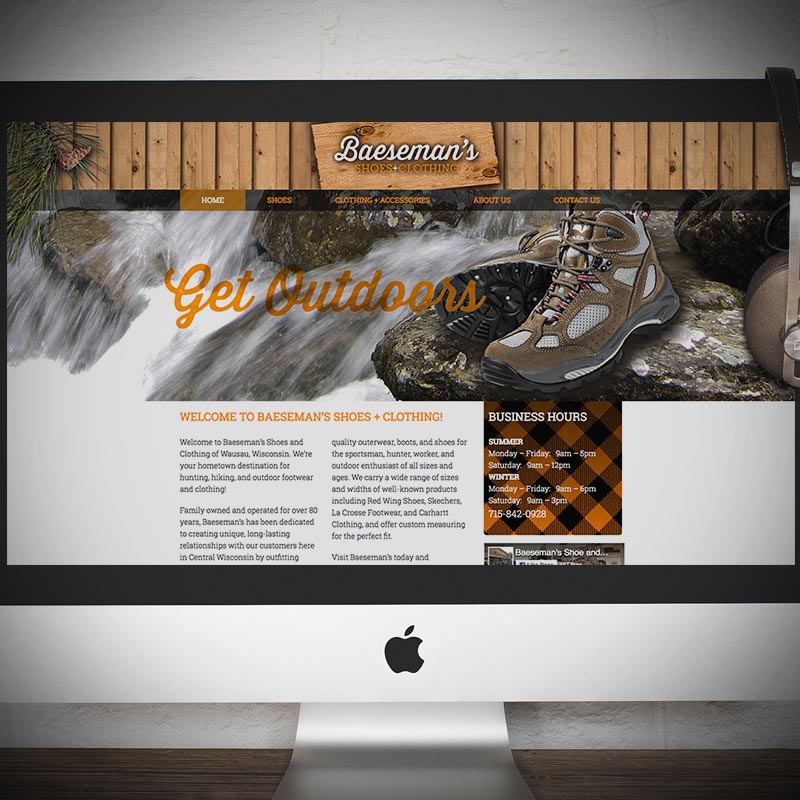 Baeseman's Shoes responsive website