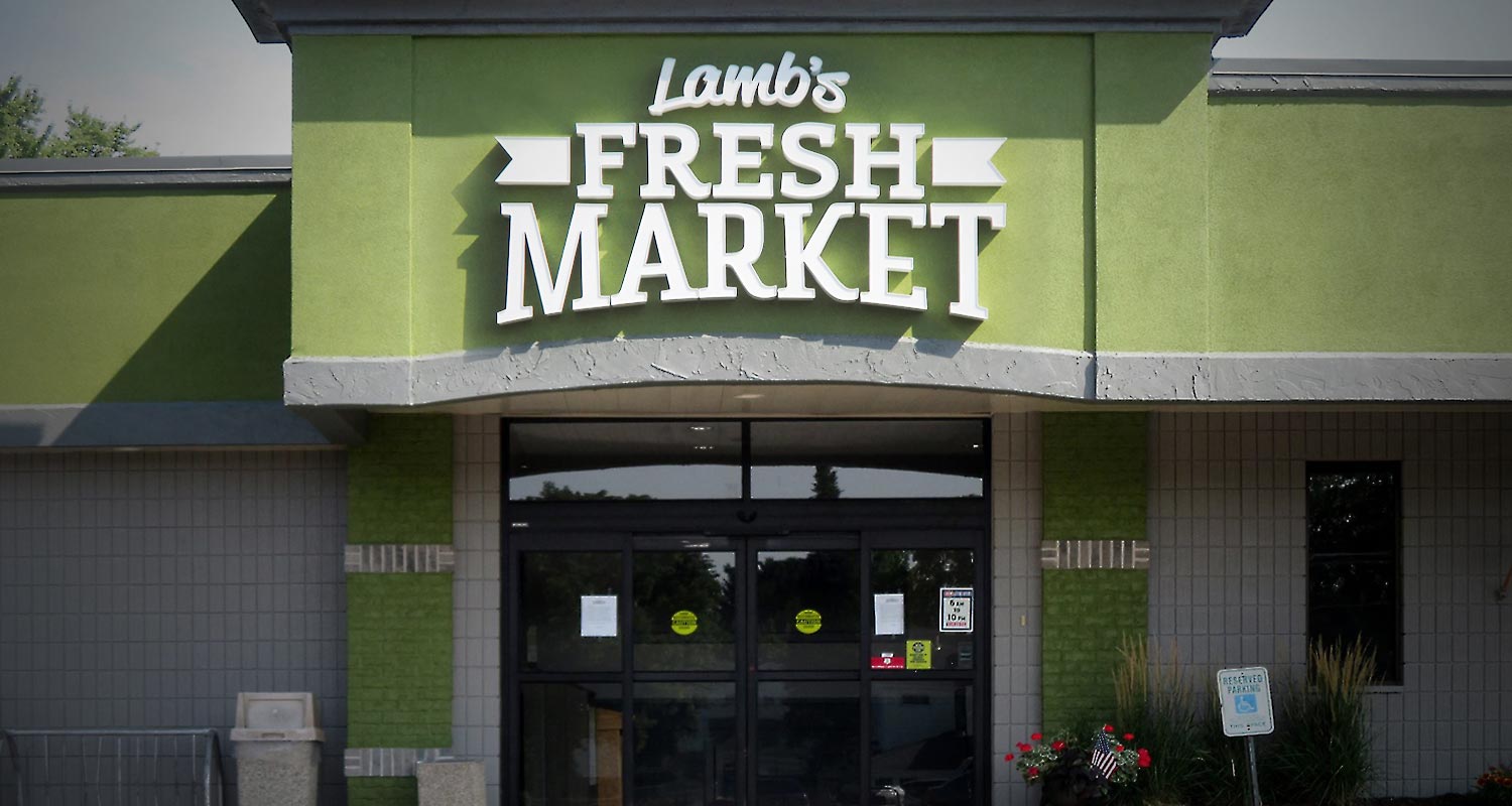 Lamb's Fresh Market logo and branding